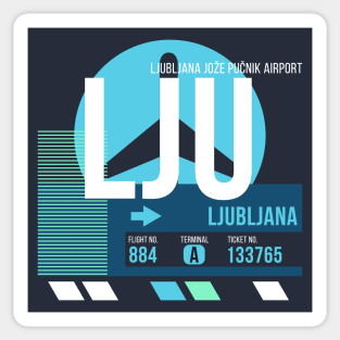 Ljubljana (LJU) Airport // Sunset Baggage Tag Sticker